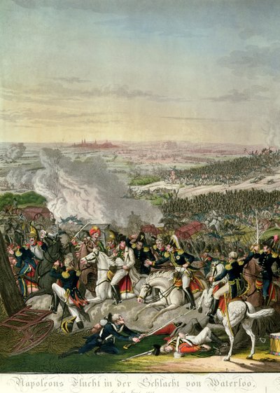 Flight of Napoleon I (1769-1821) Battle of Waterloo, 18th June 1815, 1816 by Johann Moritz Rugendas